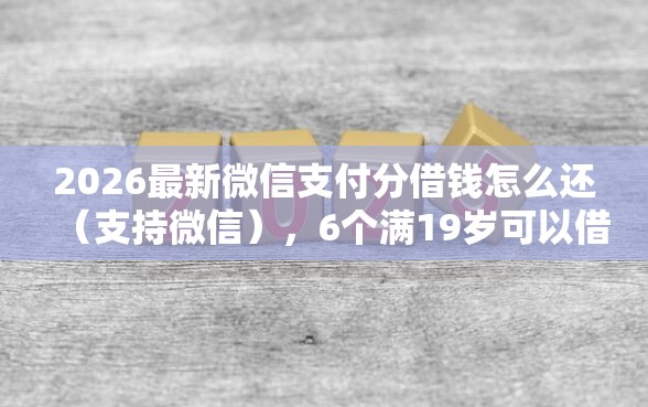 2026最新微信支付分借钱怎么还（支持微信），6个满19岁可以借款的软件无私分享