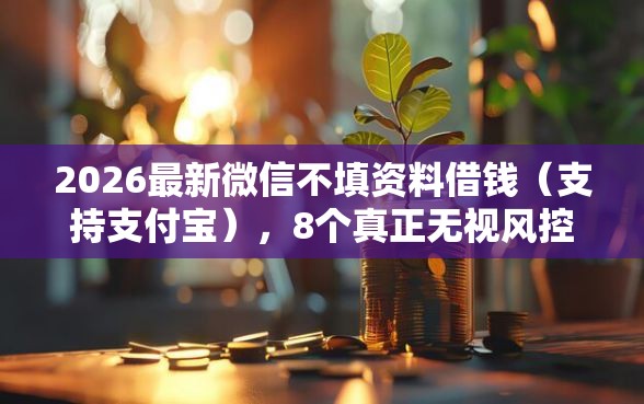 2026最新微信不填资料借钱（支持支付宝），8个真正无视风控黑白的网贷软件无私分享
