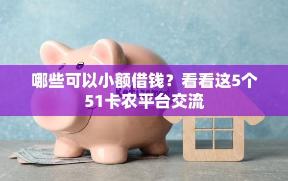 哪些可以小额借钱？看看这5个51卡农平台交流