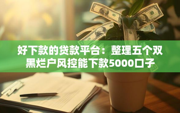 好下款的贷款平台：整理五个双黑烂户风控能下款5000口子