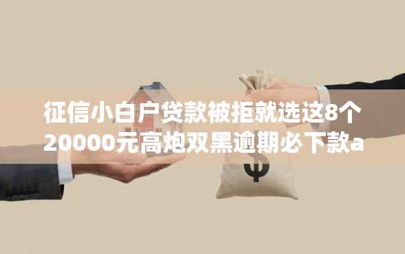 征信小白户贷款被拒就选这8个20000元高炮双黑逾期必下款app