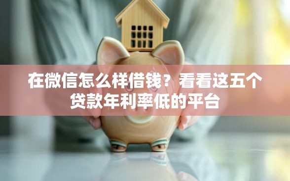 在微信怎么样借钱？看看这五个贷款年利率低的平台