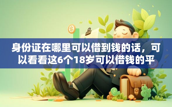 身份证在哪里可以借到钱的话，可以看看这6个18岁可以借钱的平台