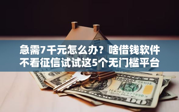 急需7千元怎么办？啥借钱软件不看征信试试这5个无门槛平台