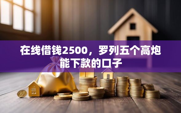 在线借钱2500，罗列五个高炮能下款的口子