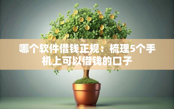 哪个软件借钱正规：梳理5个手机上可以借钱的口子