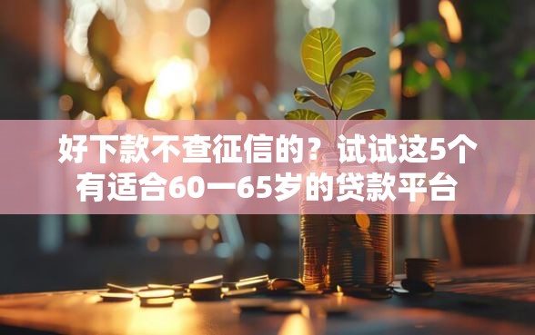 好下款不查征信的？试试这5个有适合60一65岁的贷款平台