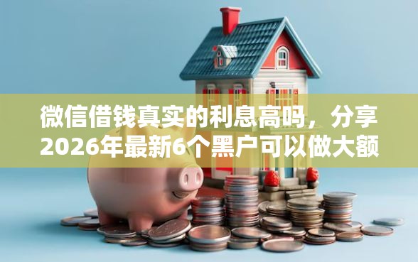 微信借钱真实的利息高吗，分享2026年最新6个黑户可以做大额贷款口子