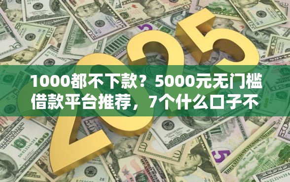 1000都不下款？5000元无门槛借款平台推荐，7个什么口子不看征信必下款盘点