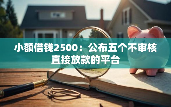 小额借钱2500：公布五个不审核直接放款的平台