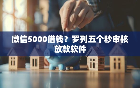 微信5000借钱？罗列五个秒审核放款软件