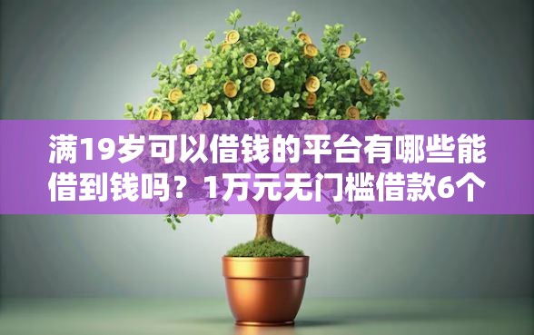 满19岁可以借钱的平台有哪些能借到钱吗？1万元无门槛借款6个平台推荐
