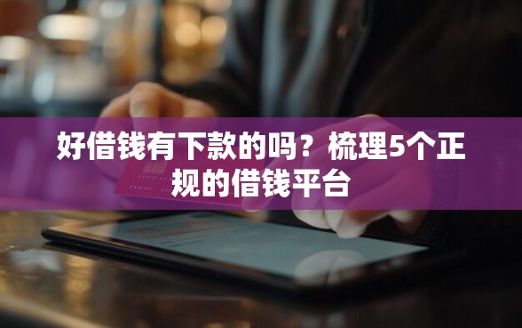 好借钱有下款的吗？梳理5个正规的借钱平台