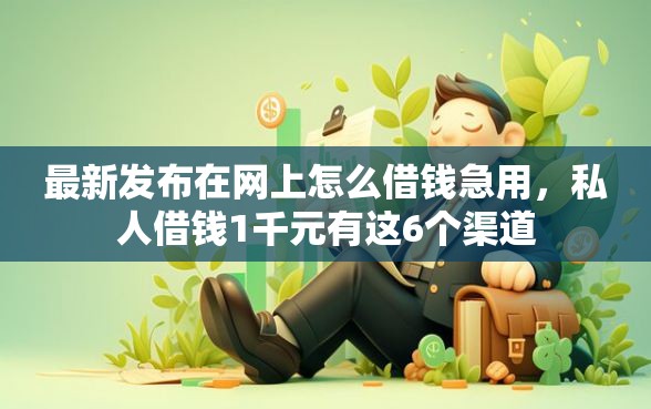 最新发布在网上怎么借钱急用，私人借钱1千元有这6个渠道