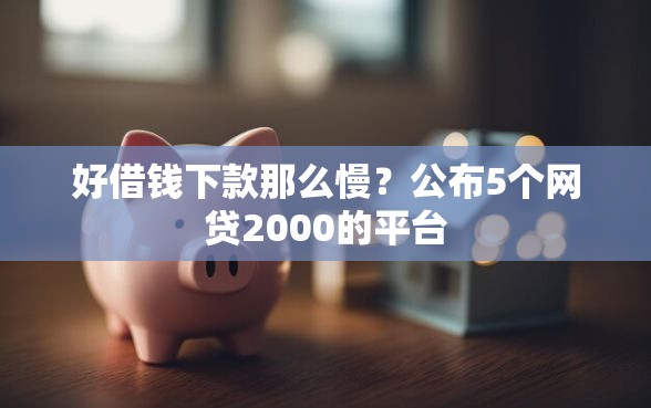 好借钱下款那么慢？公布5个网贷2000的平台