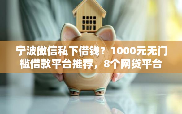 宁波微信私下借钱？1000元无门槛借款平台推荐，8个网贷平台容易通过并安全借到款盘点