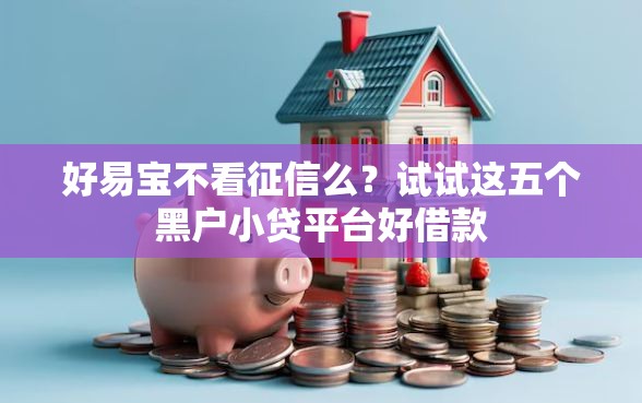 好易宝不看征信么？试试这五个黑户小贷平台好借款