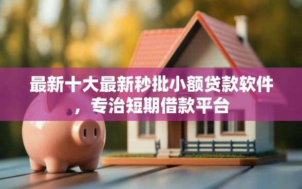 最新十大最新秒批小额贷款软件，专治短期借款平台