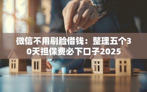 微信不用刷脸借钱：整理五个30天担保费必下口子2025