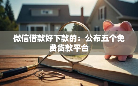 微信借款好下款的：公布五个免费贷款平台