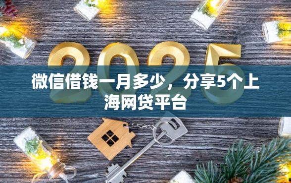 微信借钱一月多少，分享5个上海网贷平台