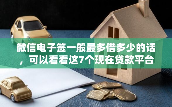 微信电子签一般最多借多少的话，可以看看这7个现在贷款平台好