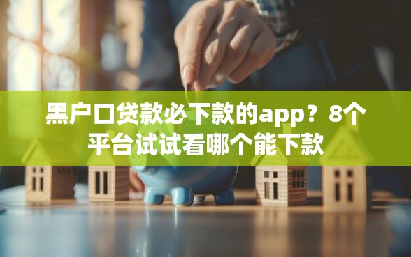 黑户口贷款必下款的app？8个平台试试看哪个能下款