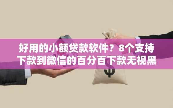 好用的小额贷款软件？8个支持下款到微信的百分百下款无视黑白户网贷平台