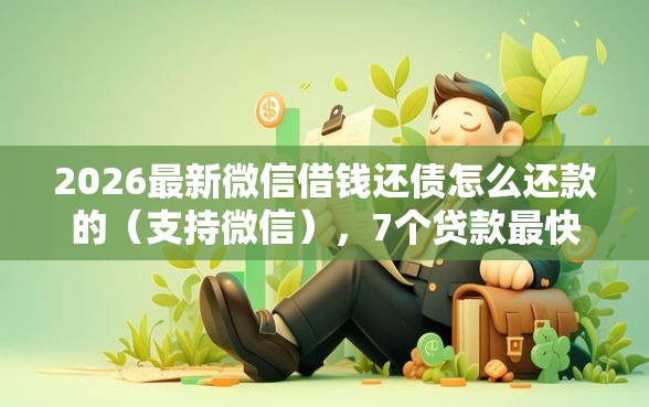 2026最新微信借钱还债怎么还款的（支持微信），7个贷款最快的平台无私分享