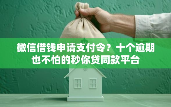 微信借钱申请支付令？十个逾期也不怕的秒你贷同款平台