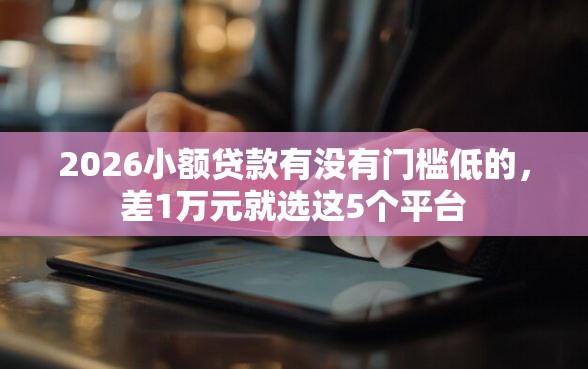 2026小额贷款有没有门槛低的，差1万元就选这5个平台