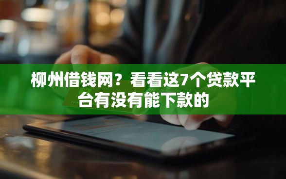 柳州借钱网？看看这7个贷款平台有没有能下款的