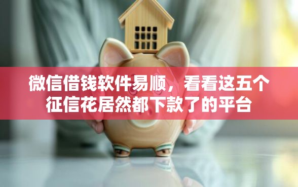 微信借钱软件易顺，看看这五个征信花居然都下款了的平台