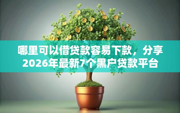 哪里可以借贷款容易下款，分享2026年最新7个黑户贷款平台