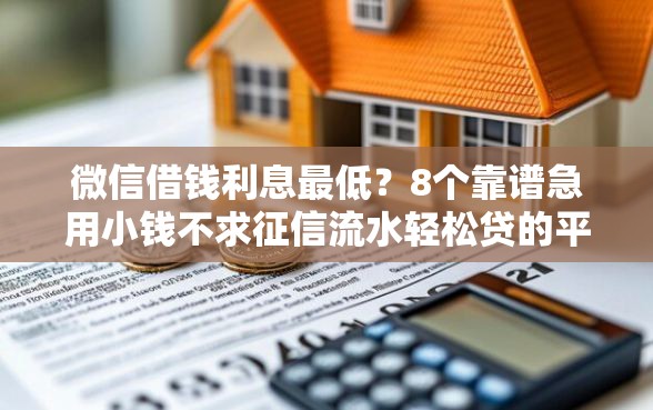 微信借钱利息最低？8个靠谱急用小钱不求征信流水轻松贷的平台推荐
