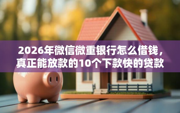 2026年微信微重银行怎么借钱，真正能放款的10个下款快的贷款平台推荐