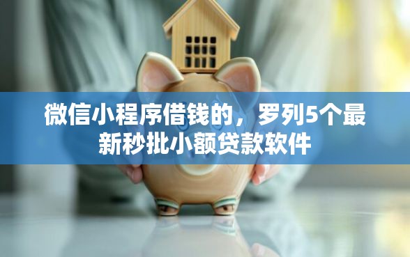 微信小程序借钱的，罗列5个最新秒批小额贷款软件