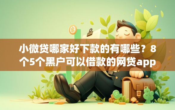 小微贷哪家好下款的有哪些？8个5个黑户可以借款的网贷app推荐给你