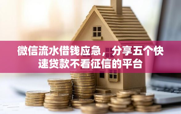 微信流水借钱应急，分享五个快速贷款不看征信的平台