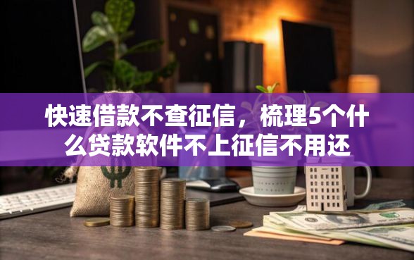 快速借款不查征信，梳理5个什么贷款软件不上征信不用还