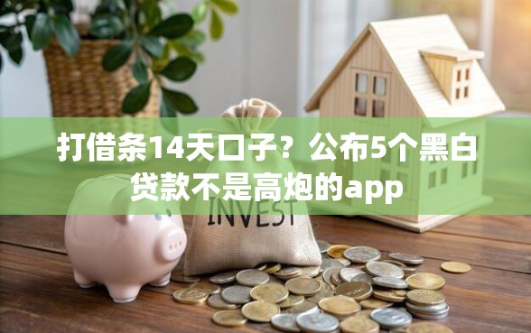 打借条14天口子？公布5个黑白贷款不是高炮的app