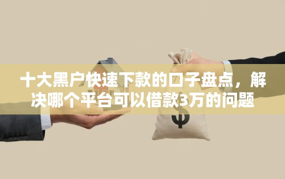 十大黑户快速下款的口子盘点，解决哪个平台可以借款3万的问题
