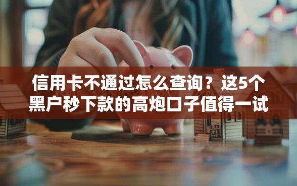 信用卡不通过怎么查询?这5个黑户秒下款的高炮口子值得一试 信用卡不通过怎么查询?这5个黑户秒下款的高炮口子值得一试