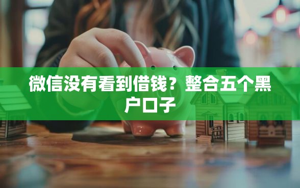 微信没有看到借钱？整合五个黑户口子