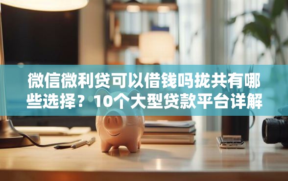微信微利贷可以借钱吗拢共有哪些选择？10个大型贷款平台详解