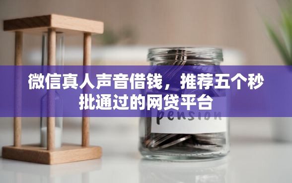 微信真人声音借钱，推荐五个秒批通过的网贷平台