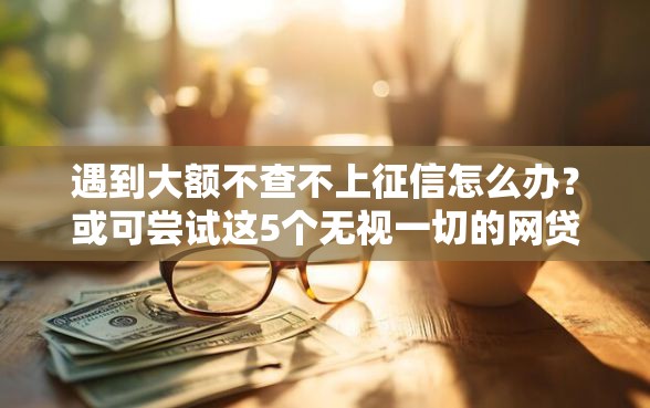 遇到大额不查不上征信怎么办？或可尝试这5个无视一切的网贷口子