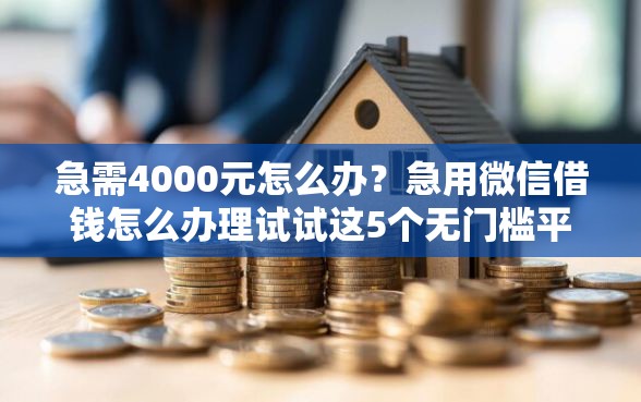 急需4000元怎么办？急用微信借钱怎么办理试试这5个无门槛平台