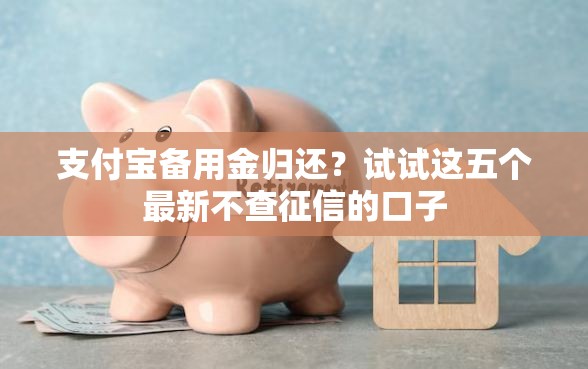 支付宝备用金归还？试试这五个最新不查征信的口子