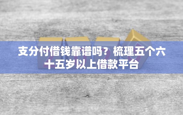 支分付借钱靠谱吗？梳理五个六十五岁以上借款平台